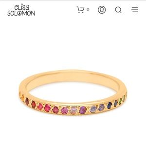 Elisa Solomon 18K Yellow Gold Rainbow Tie Dye Band